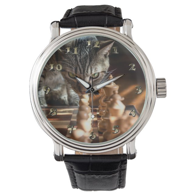 Reloj De Pulsera Desfile de gatos en tablas (Anverso)