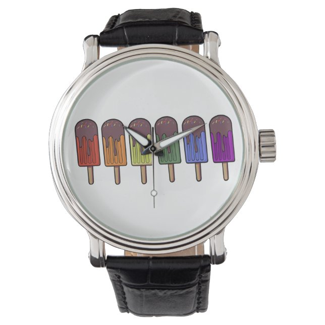 Reloj De Pulsera Desfile de paletas congeladas arcoíris (Anverso)