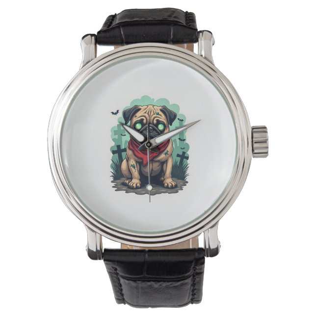 Reloj De Pulsera Desfile de Pug Zombie (Anverso)
