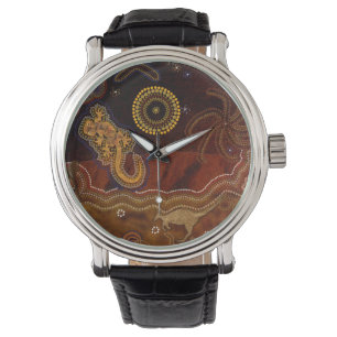 Reloj De Pulsera Desierto aborigen australiano con tema artístico I