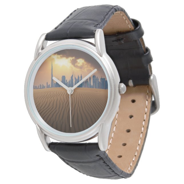 Reloj De Pulsera Desiertos | Vista en Skyline de Dubai desde la dun (Angular)