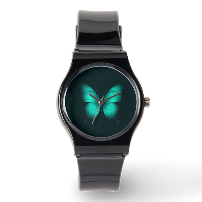 RELOJ DE PULSERA DESIGN DE RELÓGIO FEMININO BORBOLETA VERDES (Anverso)