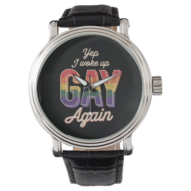 Reloj De Pulsera Despertó al orgullo gay Arcoiris gay Fiesta LGBT (Anverso)