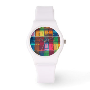 Reloj De Pulsera Detalle de edificio comercial multicolor