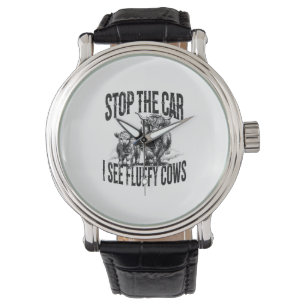 Reloj De Pulsera Detén El Auto Que Veo Fluffy Cows Highland Cow Bre