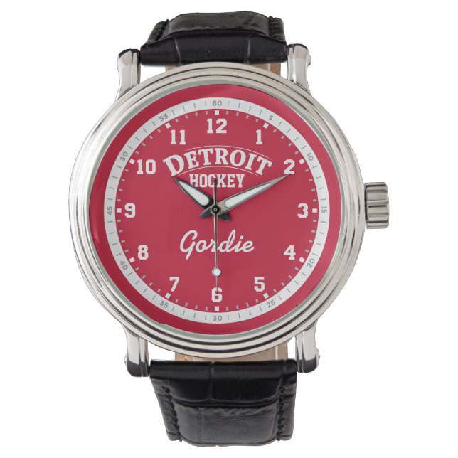 Reloj De Pulsera Detroit Hockey 12 horas Watch (Anverso)