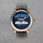 Reloj De Pulsera Detroit Michigan Est. 1701 Funny<br><div class="desc">Diseño vintage en Honor a la Hermosa ciudad Americana de Detroit. Detroit es la ciudad más grande del estado de Michigan,  en la zona central occidental.</div>