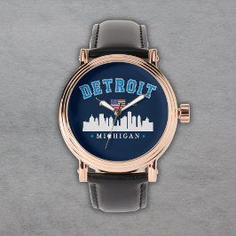 Reloj De Pulsera Detroit Michigan Est. 1701 Funny