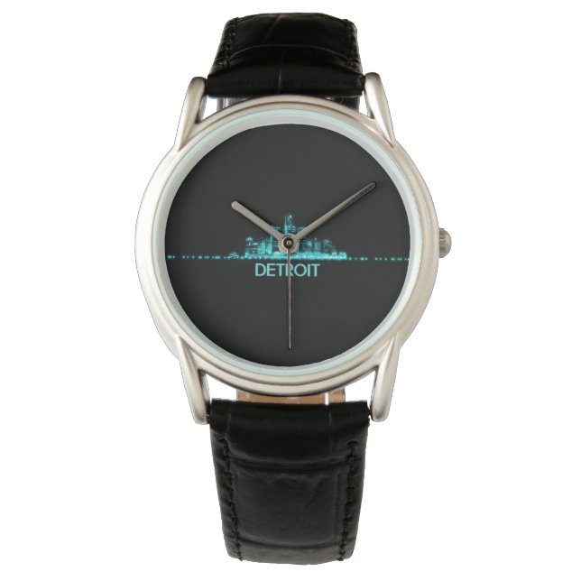 Reloj De Pulsera Detroit Skyline (Anverso)