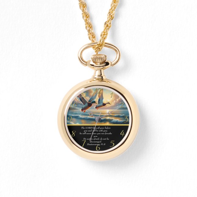 Reloj De Pulsera Deuteronomio Cruz de fe cristiana con patos (Anverso)