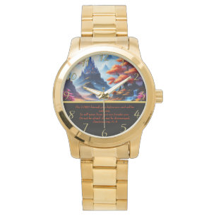 Reloj De Pulsera Deuteronomy 31:8 lago de montaña