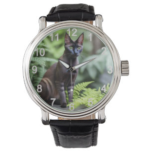 Reloj De Pulsera Dexter El Gato Siamés Negro, Watch