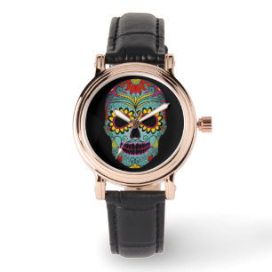 Reloj De Pulsera Día Colorido De La Vigilancia De La Calavera Del A