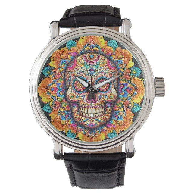 Reloj De Pulsera Día de la Calavera del Azúcar Muerto (Anverso)