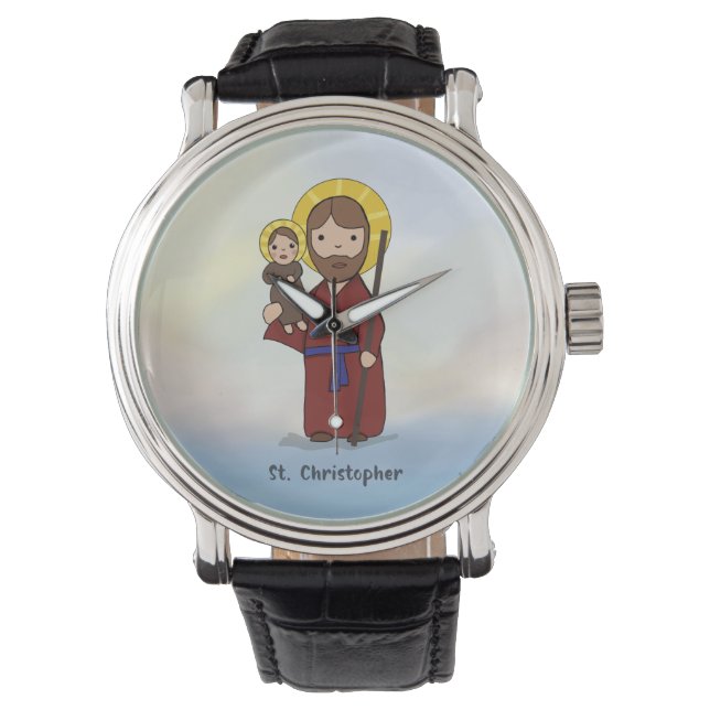 Reloj De Pulsera Día de la Fiesta de San Cristóbal Santo  (Anverso)