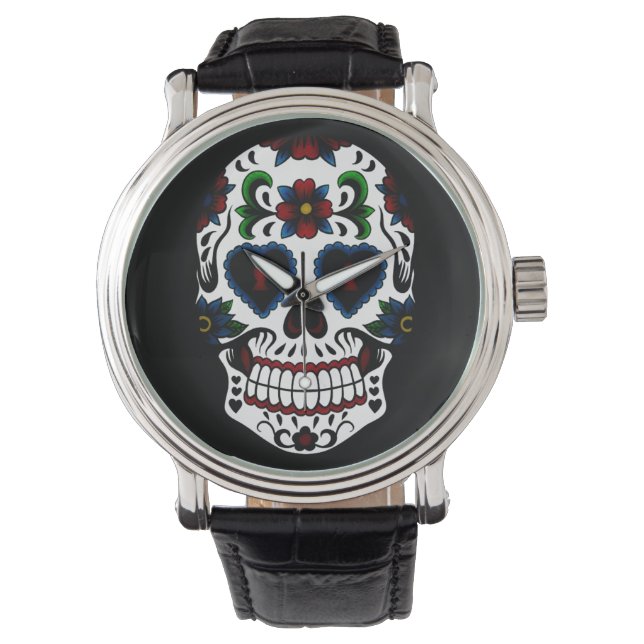 Reloj De Pulsera Día de la Grunge Retro de la Calavera del Azúcar M (Anverso)