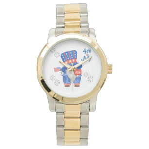 Reloj De Pulsera día de la independencia gnome jardín 4 de julio
