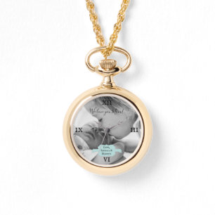 Reloj De Pulsera Día de la madre de foto Minimalista verde azulada