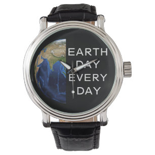 Reloj De Pulsera Día de la Tierra todos los días, ve verde, salva n