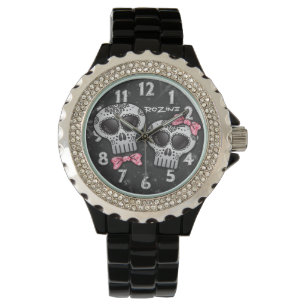 Reloj De Pulsera Día de los Muertos Purpurinas muertos