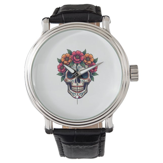 Reloj De Pulsera Día del Azúcar Muerto - Día de los Muertos S (Anverso)