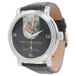 Reloj De Pulsera Día del padre de la foto moderna en arco | Negro