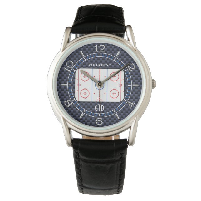 Reloj De Pulsera Diagrama de pista de hockey personalizado Estilo d (Anverso)