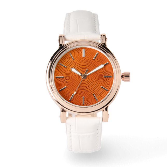 Reloj De Pulsera Dial de diseño naranja (Anverso)