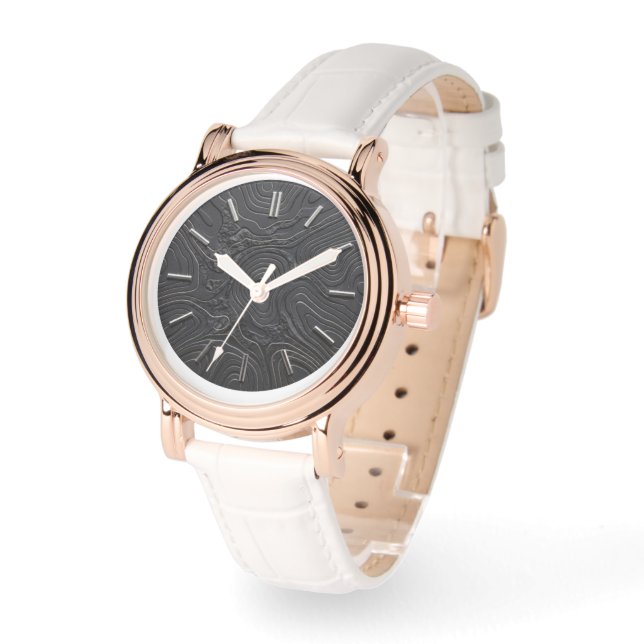 Reloj De Pulsera Dial de estilo basalto negro (Ángulo)