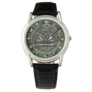 Reloj De Pulsera Dial del camuflaje del arbolado del Rótulo del