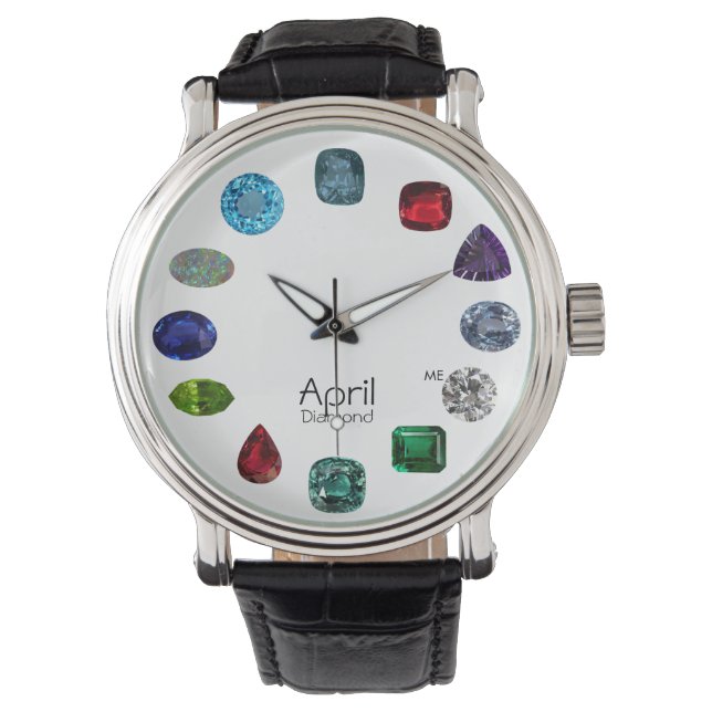 Reloj De Pulsera Diamante, April Birthstone (Anverso)