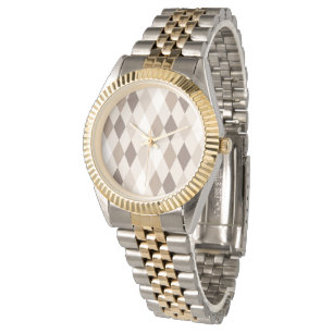 Reloj De Pulsera Diamante de Arlequín de Tierra Neutra Bronceado