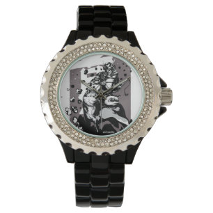 Reloj De Pulsera Diamante de imitación de Akita con el esmalte