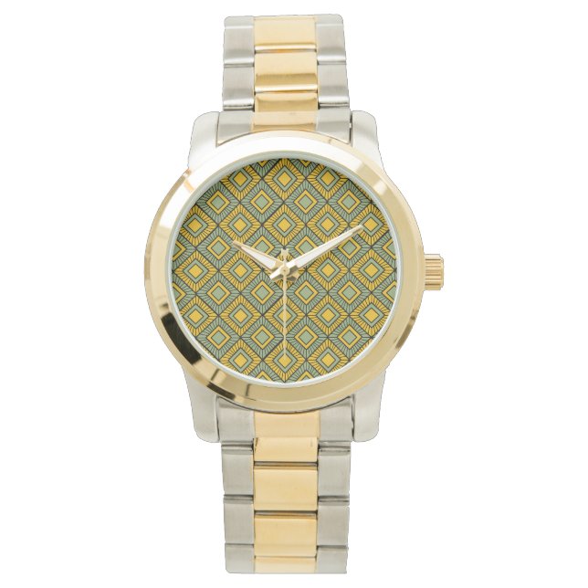 Reloj De Pulsera Diamantes a rayas - Verde (Anverso)
