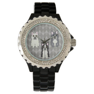 Reloj De Pulsera Diamantes Grises Frenchies