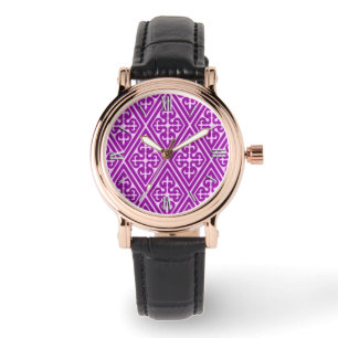 Reloj De Pulsera Diamantes medievales de Damasco, ametismo morado