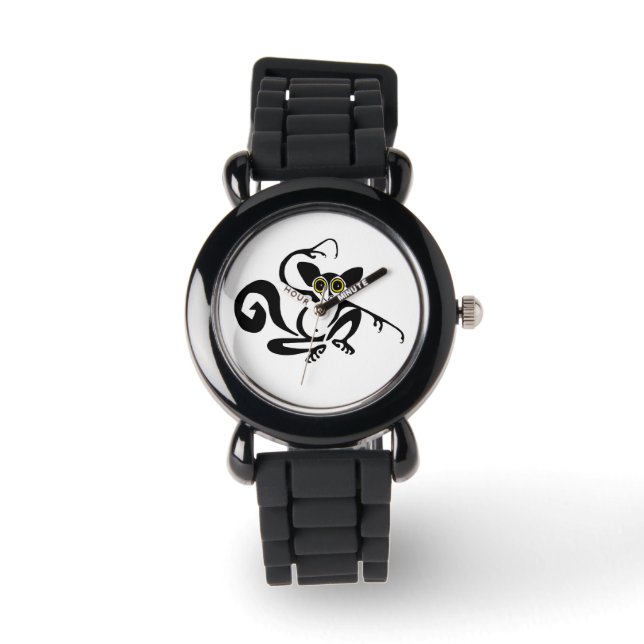 Reloj De Pulsera Dibujado a mano - AYE-AYE - Madagascar - Primate (Anverso)