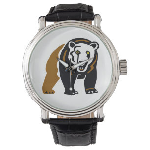 Reloj De Pulsera Dibujado a mano - Oso GRIZZLY - Vida salvaje - Est