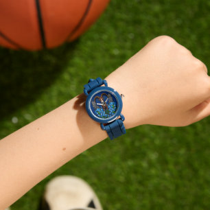Reloj De Pulsera Dibujo animado de un carnero cimarrón con azul de