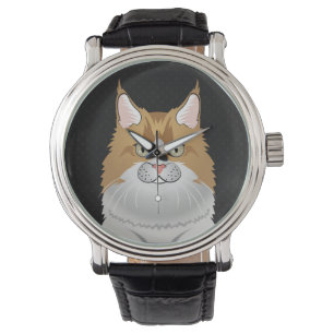 Reloj De Pulsera Dibujo animado del gato de Coon de Maine (luz)
