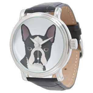 Reloj De Pulsera dibujo animado del terrier de Boston
