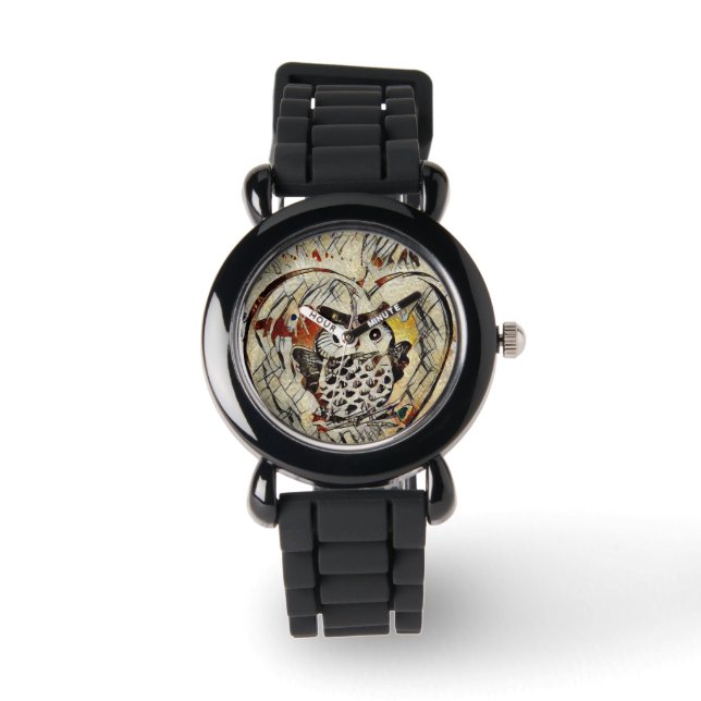 Reloj De Pulsera Dibujo de búho (Anverso)