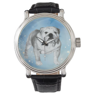 Reloj De Pulsera Dibujo de Bulldog en inglés