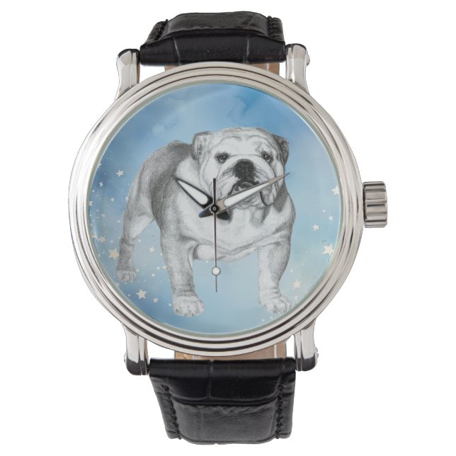 Reloj De Pulsera Dibujo de Bulldog en inglés (Anverso)