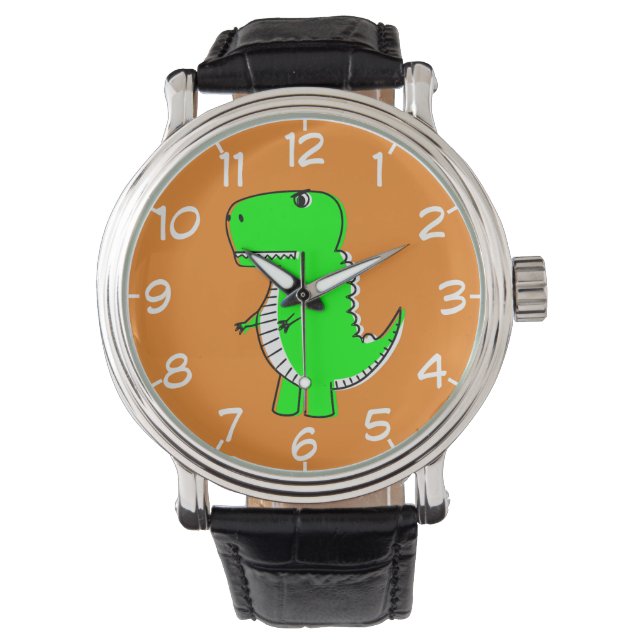 Reloj De Pulsera Dibujo de dinosaurios verdes (Anverso)