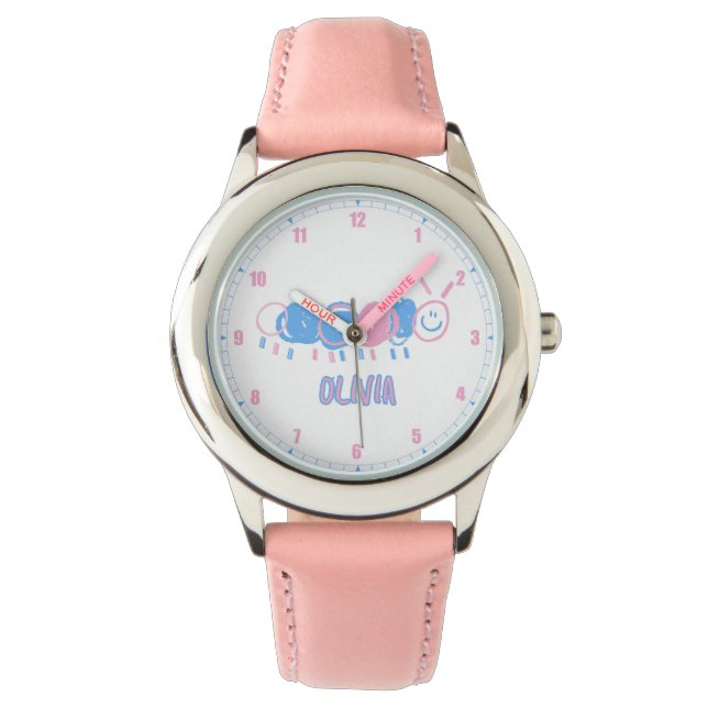 Reloj De Pulsera Dibujo de gusano de garabato para niños personaliz (Anverso)