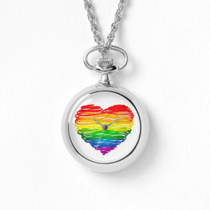 Reloj De Pulsera Dibujo de la forma del corazón garabateado por el