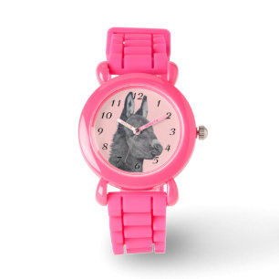 Reloj De Pulsera Dibujo de lápiz burro monocromo arte realista