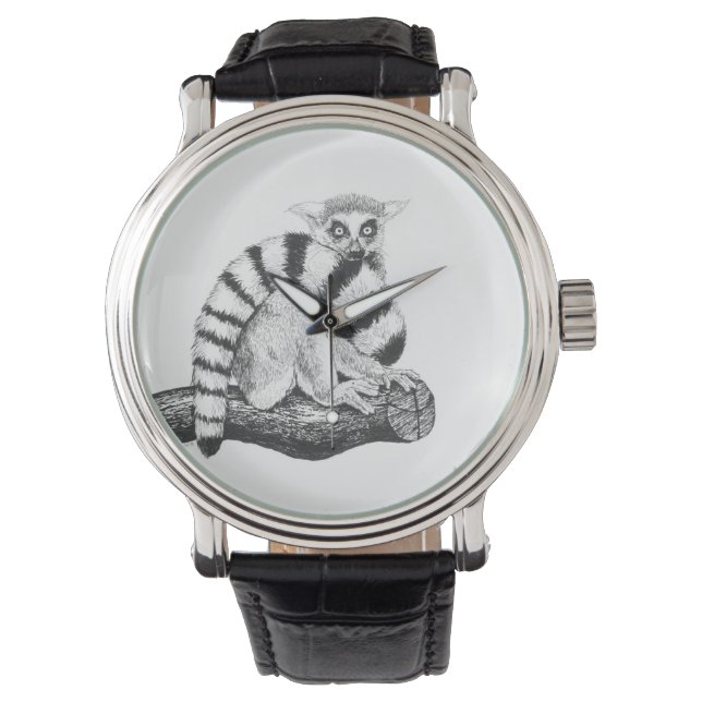 Reloj De Pulsera Dibujo de Lemur (Anverso)