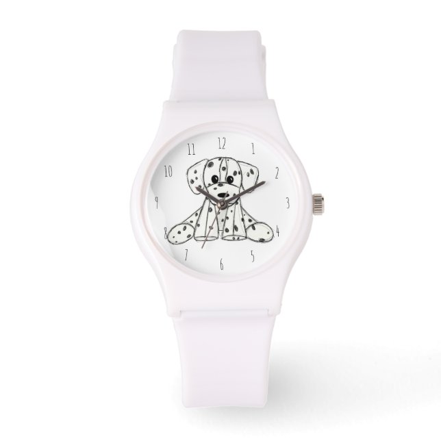 Reloj De Pulsera Dibujo de perros rellenos dálmatas esquema simple  (Anverso)